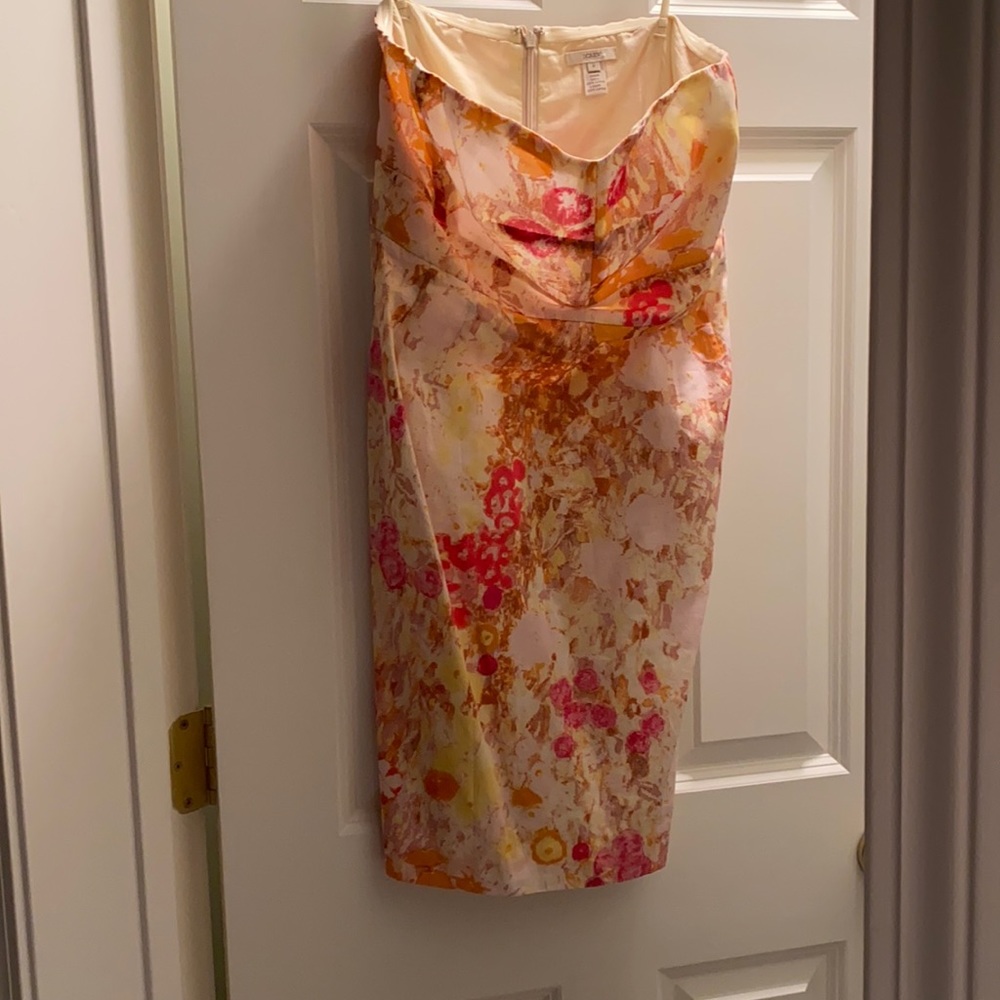 Worn once. Strapless watercolors